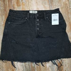 Free People Button Fly Denim Skirt.  SZ 29 NWT